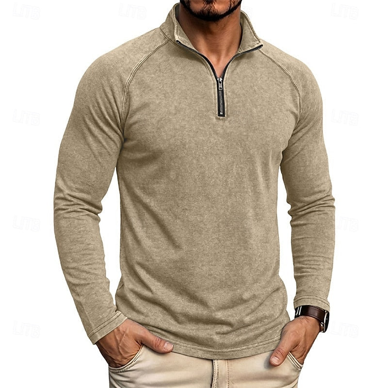 Relaxed Zip-Neck Top