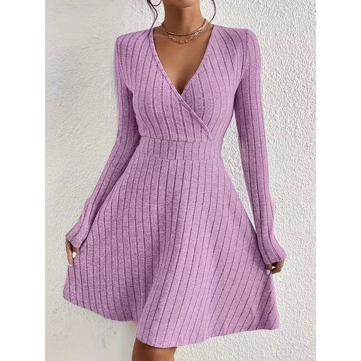 Wrap-Neck A-Line Dress