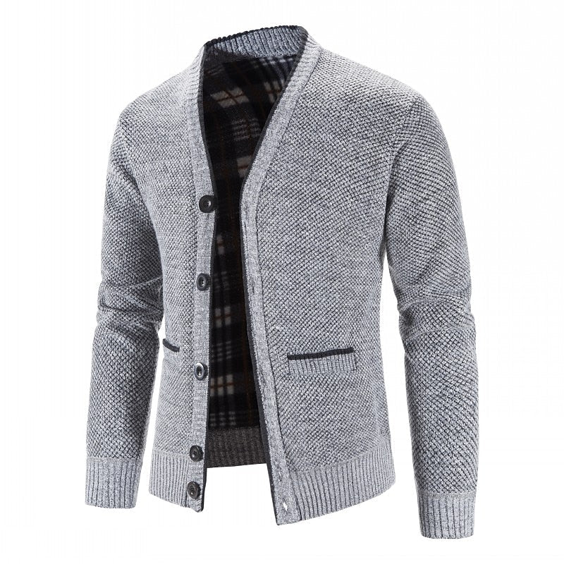 Button-Front V-Neck Cardigan