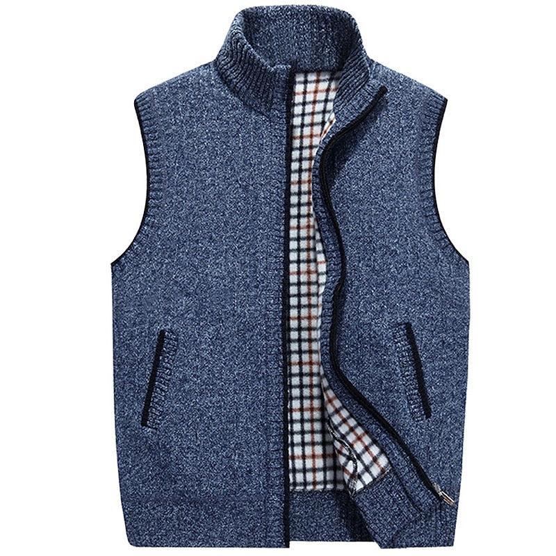 Cozy Stand-Collar Zip Vest