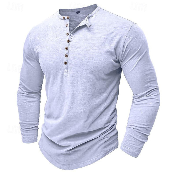 Classic Long-Sleeve Henley Shirt