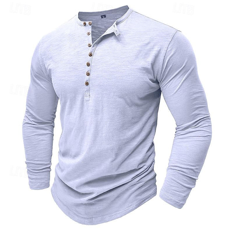Classic Long-Sleeve Henley Shirt