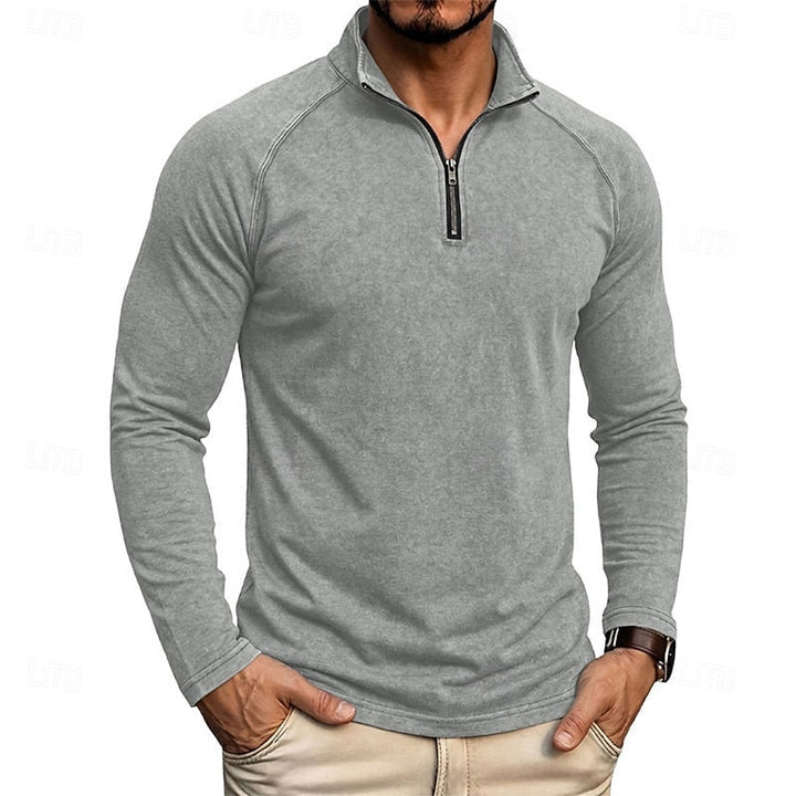 Relaxed Zip-Neck Top