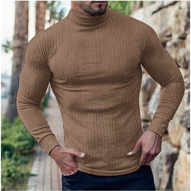 Refined Ribbed Turtleneck