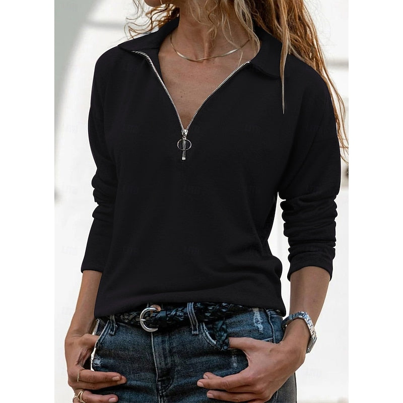 Relaxed Quarter-Zip Top