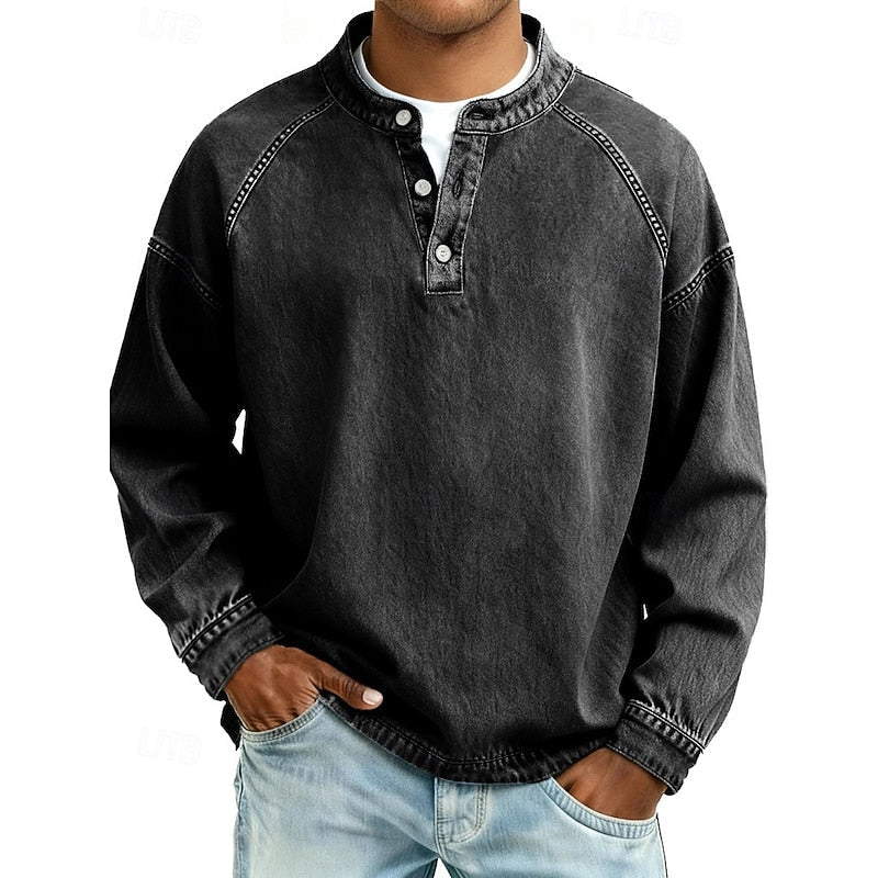 Vintage Washed Henley Shirt