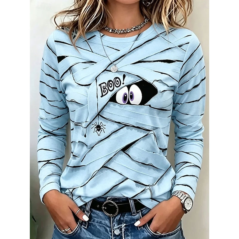 Halloween Print Long Sleeve Top
