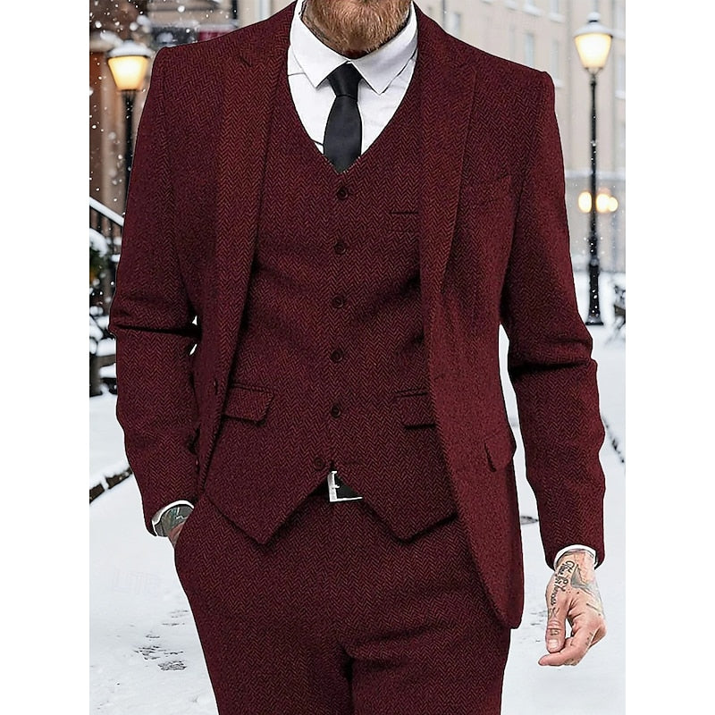 Refined Three-Piece Suit Set