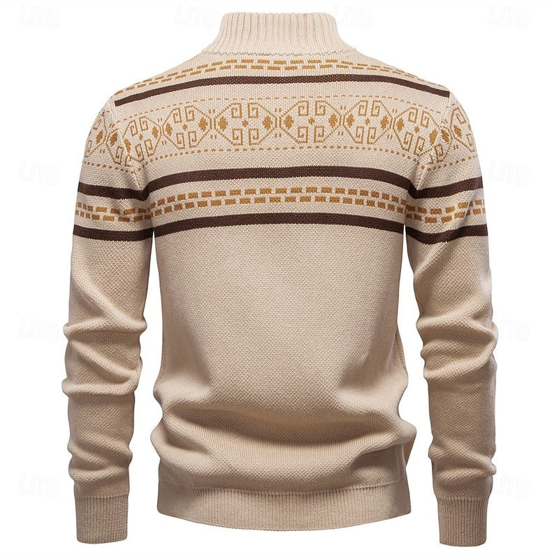 Fair Isle Zip-Up Cardigan