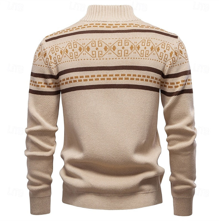 Fair Isle Zip-Up Cardigan