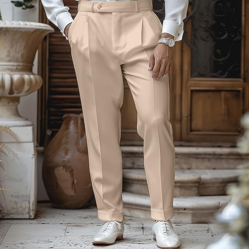 Tailored Straight-Leg Dress Pants