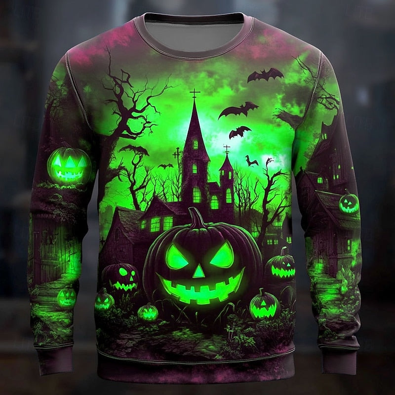 Halloween Graphic Crew Neck Sweatshirt