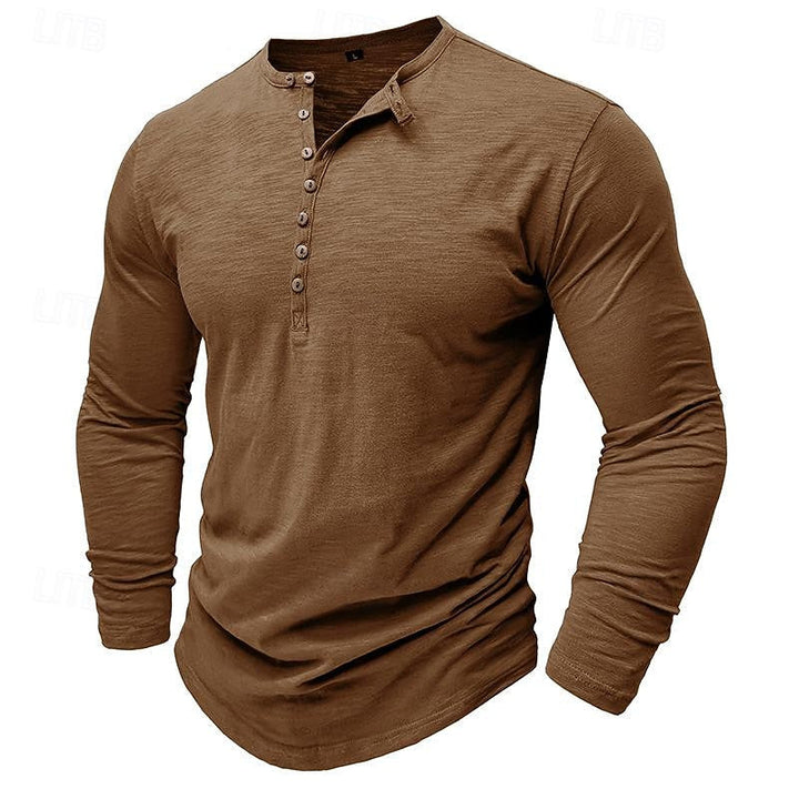 Classic Long-Sleeve Henley Shirt