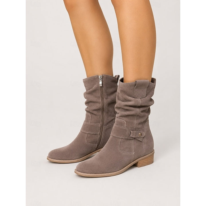 Slouchy Buckle Ankle Boots