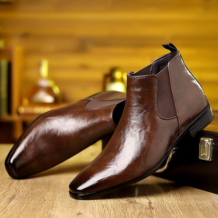 Polished Ankle Chelsea Boots