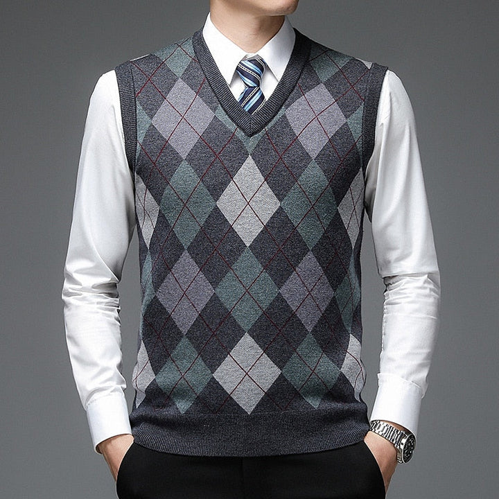Argyle V-Neck Sweater Vest