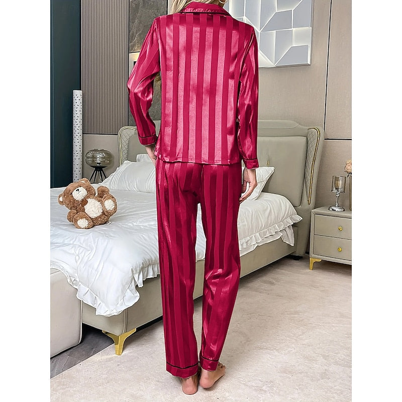 Elegant Long-Sleeve Two-Piece Lounge Set