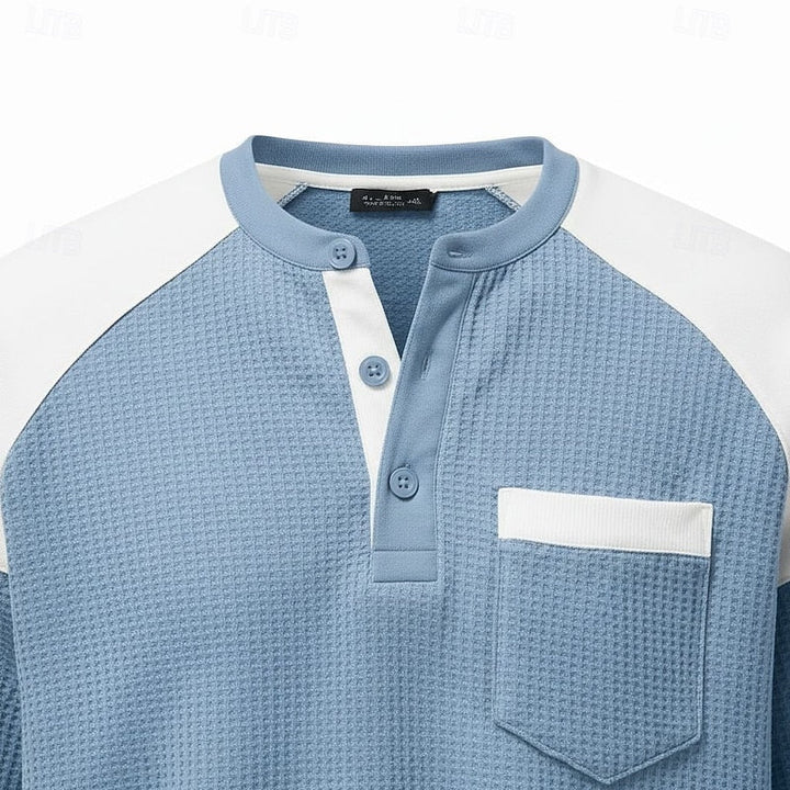 Colorblock Long-Sleeve Henley