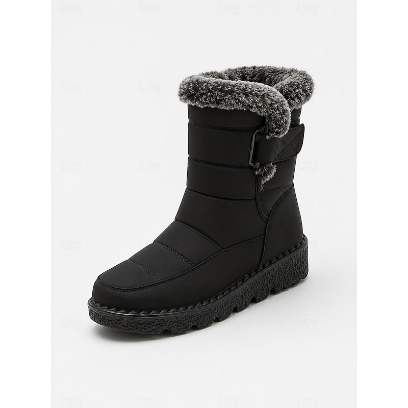 Cozy Fur-Trimmed Winter Snow Boots