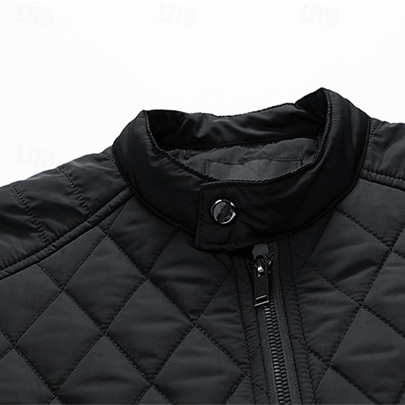 Quilted Stand-Collar Jacket