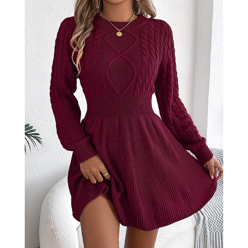 Cable-Knit Sweater Dress