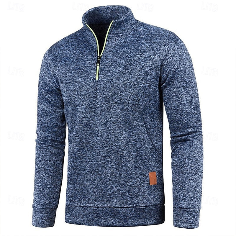 Quarter-Zip Long-Sleeve Polo Shirt