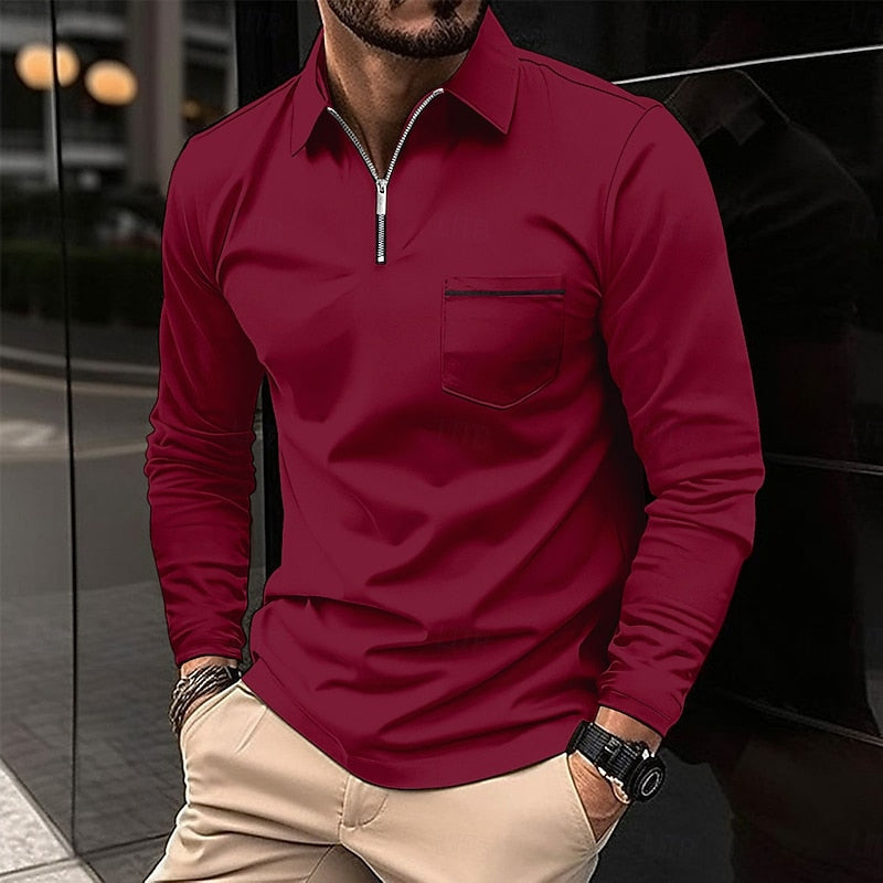Refined Quarter-Zip Polo Shirt