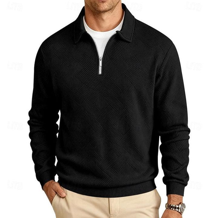 Textured Quarter-Zip Pullover