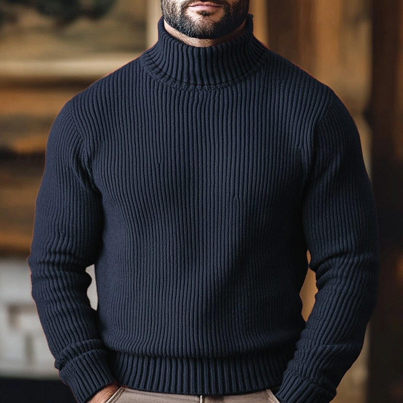 Ribbed Turtleneck Sweater