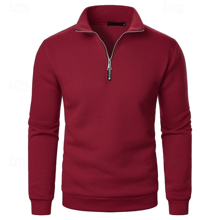 Quarter-Zip Stand-Collar Pullover