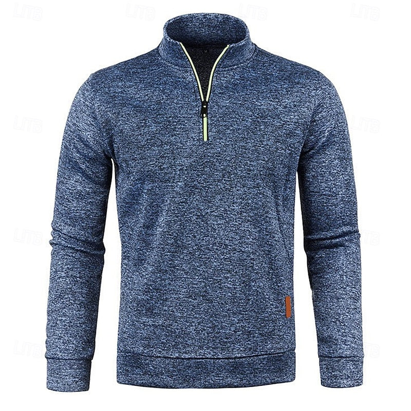 Quarter-Zip Long-Sleeve Polo Shirt