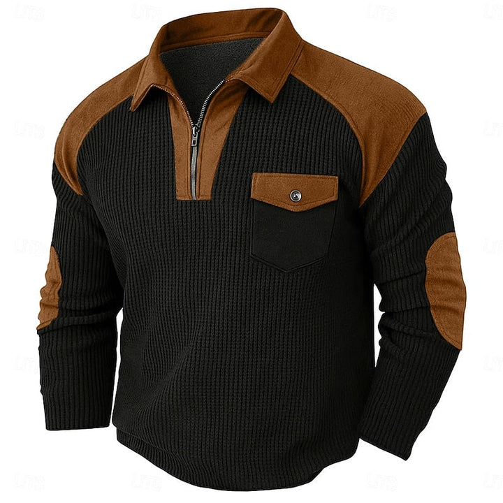 Quarter-Zip Textured Sweater