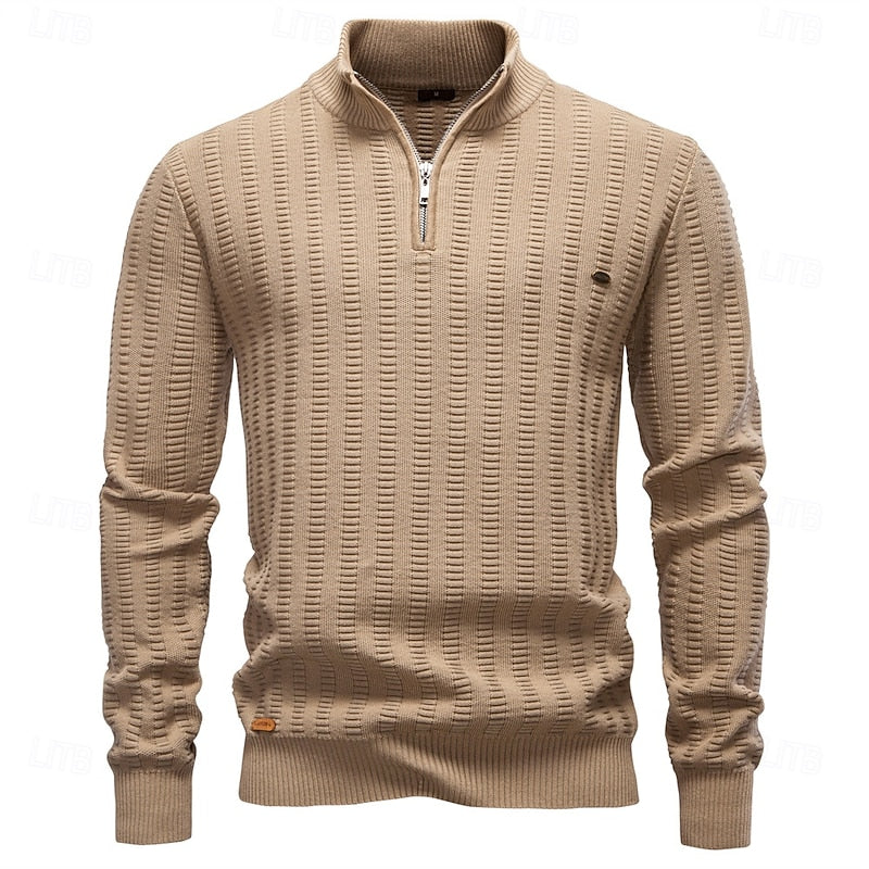 Textured Half-Zip Sweater