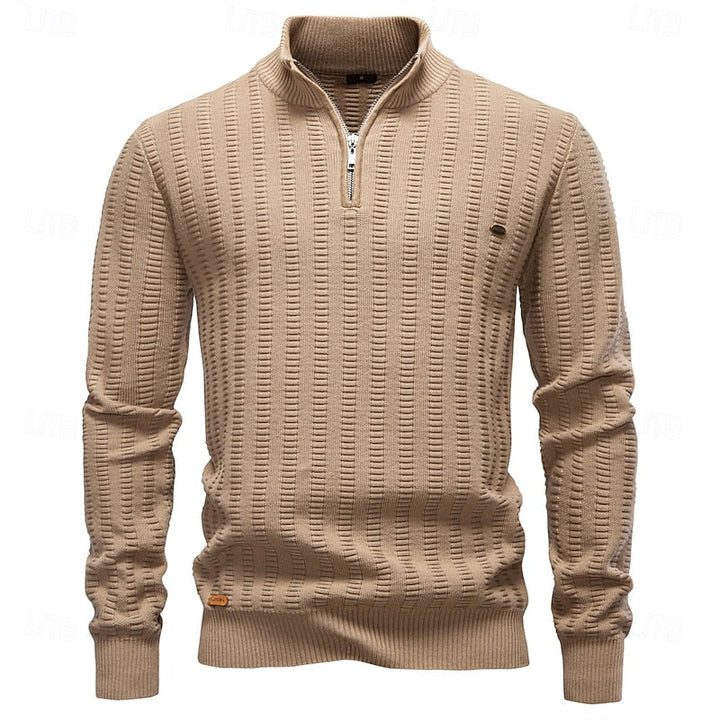 Textured Half-Zip Sweater