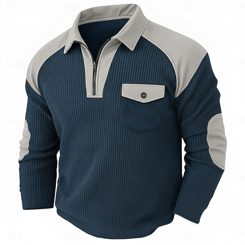 Quarter-Zip Textured Sweater