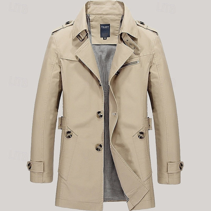 Refined Single-Breasted Trench Coat