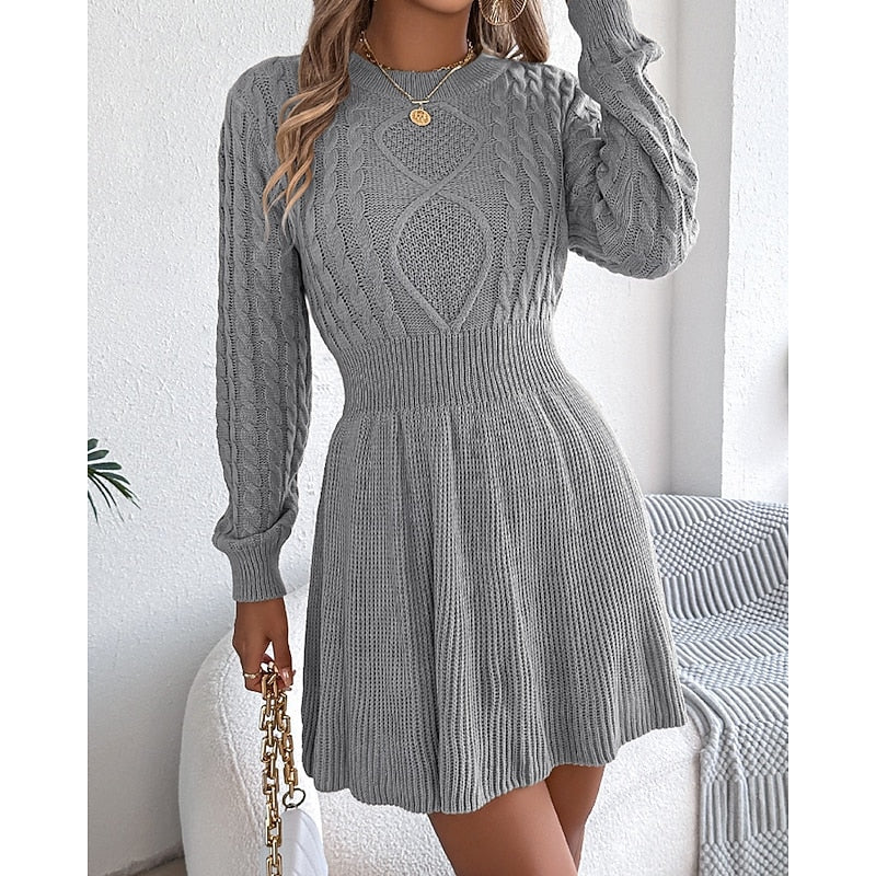 Cable-Knit Sweater Dress