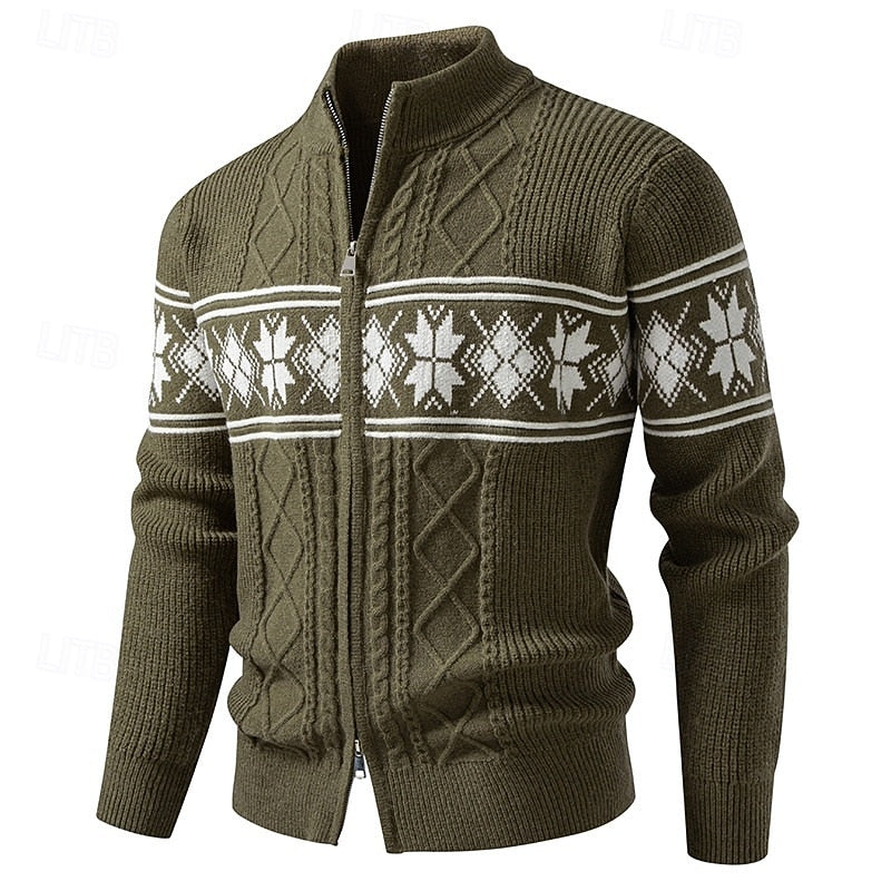 Fair Isle Zip Cardigan