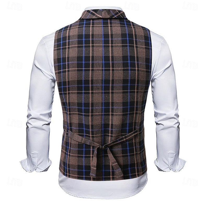 Refined Plaid Vest