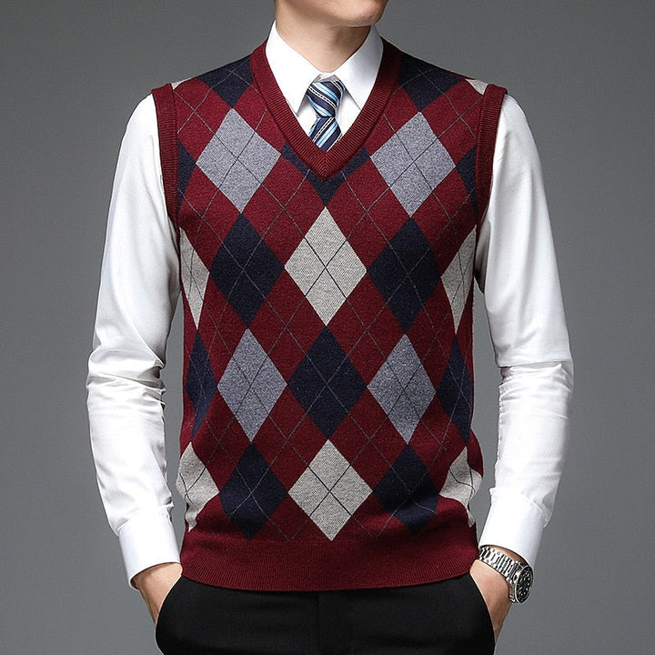 Argyle V-Neck Sweater Vest