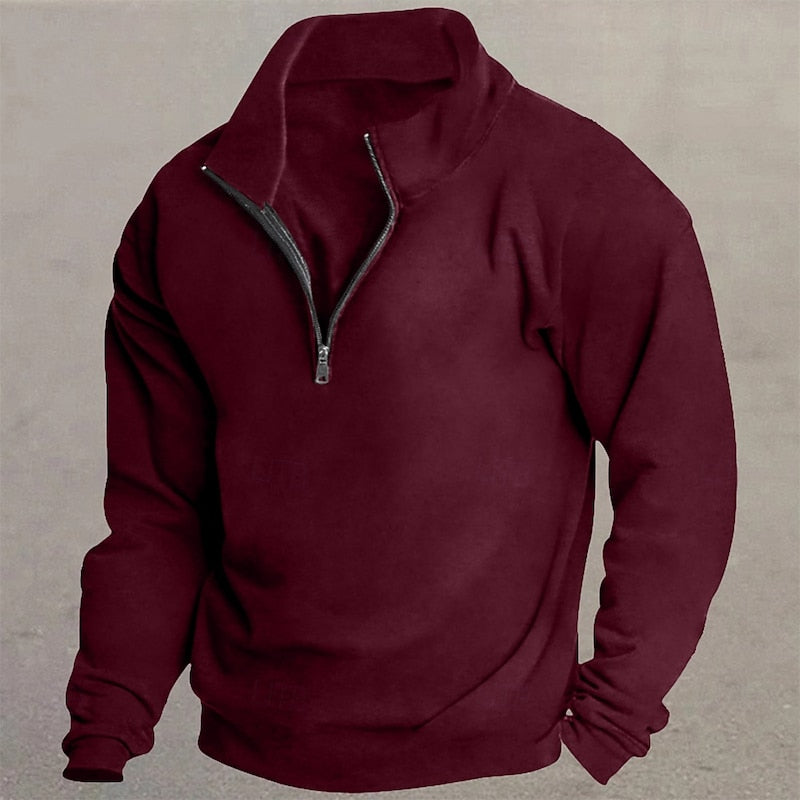 Quarter-Zip Standing Collar Pullover