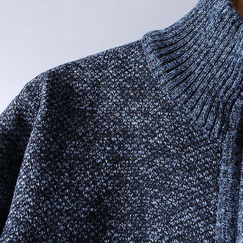 Quarter-Zip Stand Collar Sweater