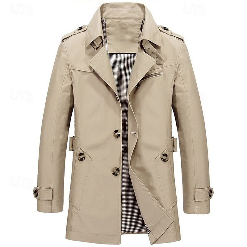Refined Single-Breasted Trench Coat