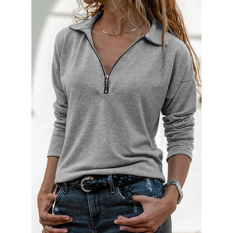 Relaxed Quarter-Zip Top
