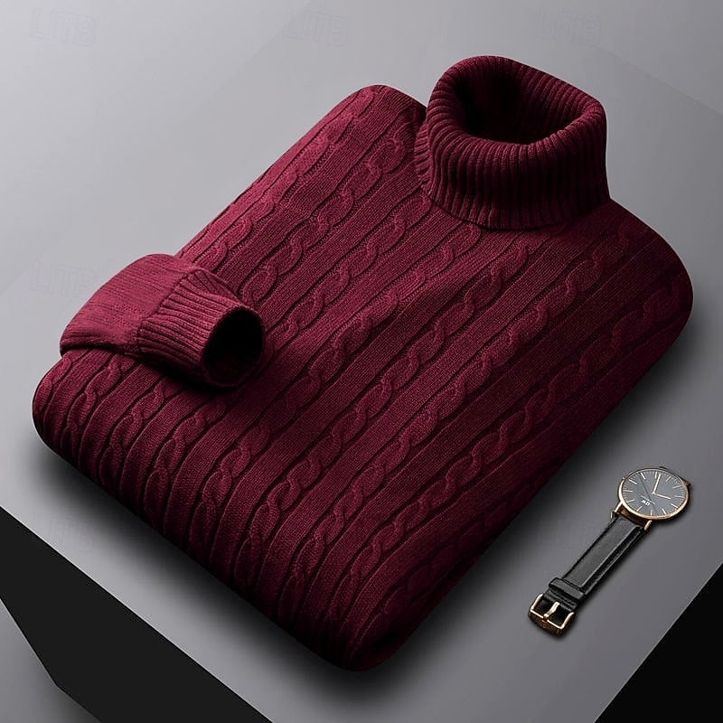 Cable Knit Turtleneck Sweater