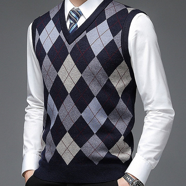 Argyle V-Neck Sweater Vest