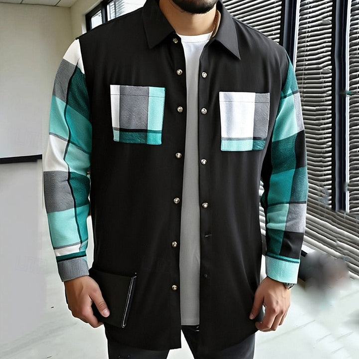 Modern Patchwork Shirt Jacket