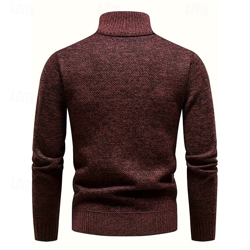 Quarter-Zip Stand-Collar Sweater