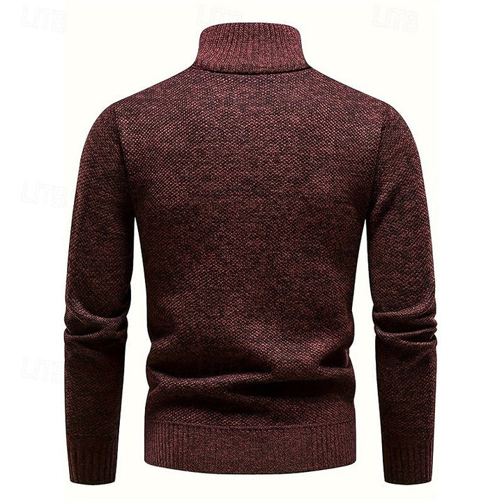Quarter-Zip Stand-Collar Sweater