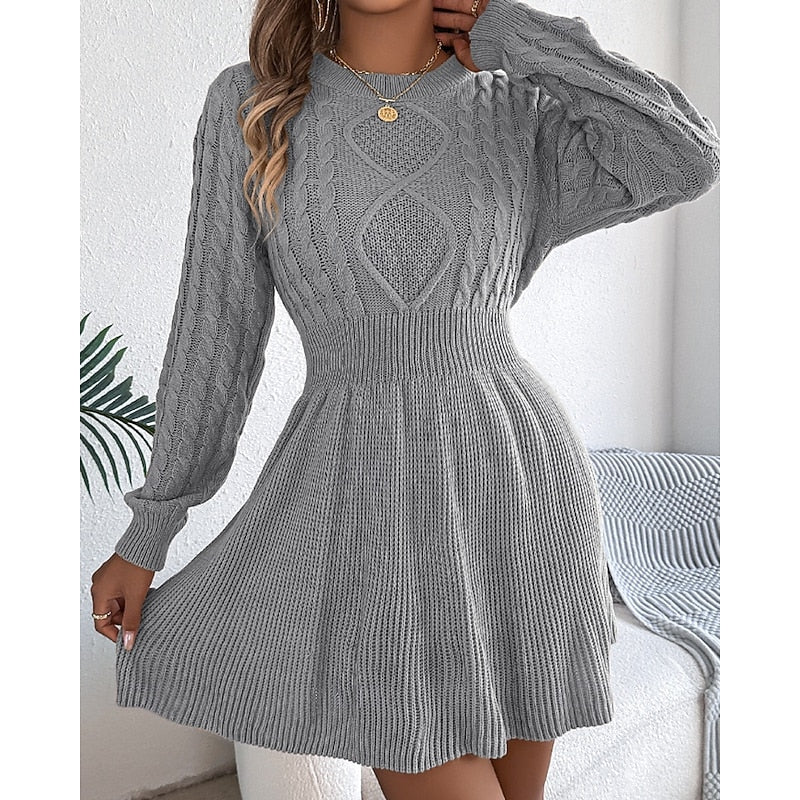 Cable-Knit Sweater Dress